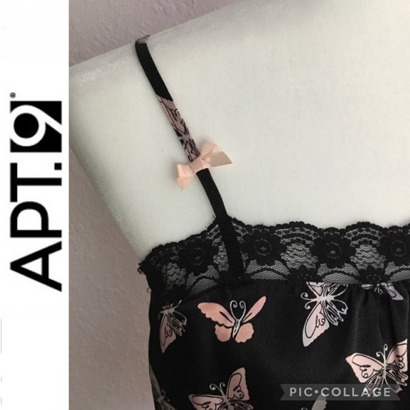 2-Piece Shortie Pajama Set, Pink/Black, Apt. 9 size M - Picture 9 of 9